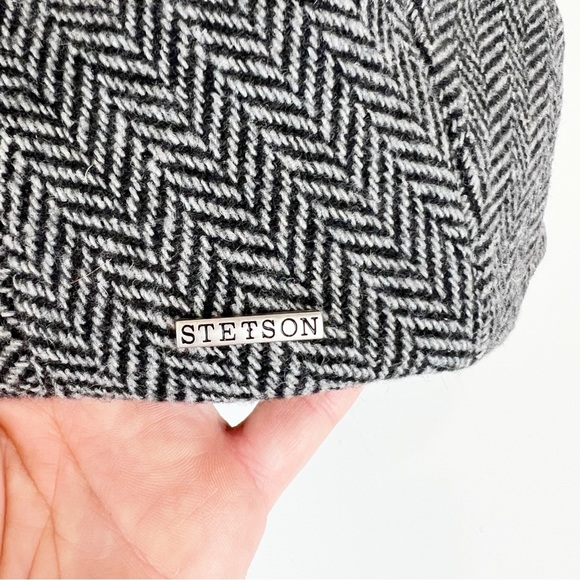 STETSON Wool Blend Herringbone Driving Cap Hat Size XL - Picture 7 of 8